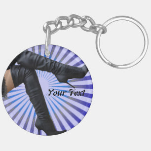BOOT Art - (blue star burst) Key Ring