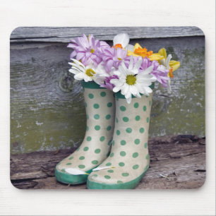 Boot Bouquet Mouse Pad