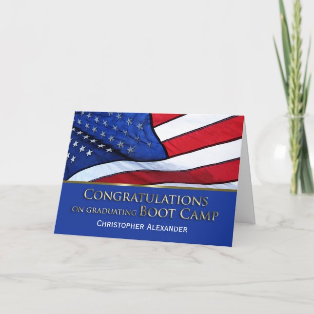 Boot Camp Graduation Congratulations-U.S.Flag Card (Front)