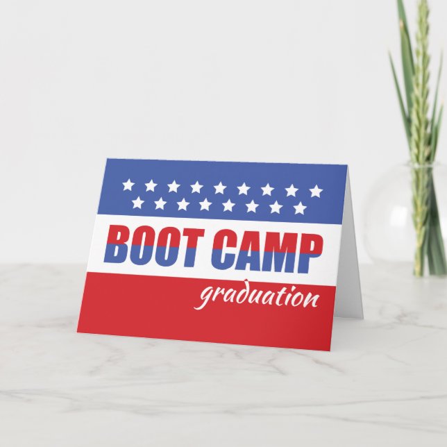 Boot Camp Graduation Congratulations with Stars Card (Front)