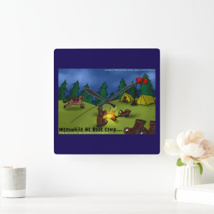 Boot Campfire Tales: A Sole-ful Retreat Square Wall Clock