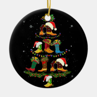 Boot Christmas Tree Line Dance Funny Dancing Boots Ceramic Ornament