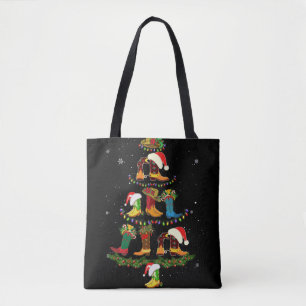 Boot Christmas Tree Line Dance Funny Dancing Boots Tote Bag