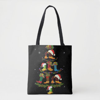 Boot Christmas Tree Line Dance Funny Dancing Boots Tote Bag