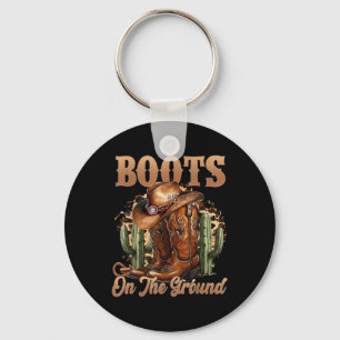 Boot Cowboy Western Melanin Cowgirl Linedance Cact Key Ring