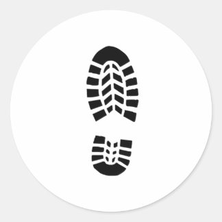 Boot Foot Print Classic Round Sticker