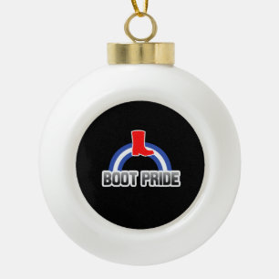 Boot Pride Ceramic Ball Christmas Ornament