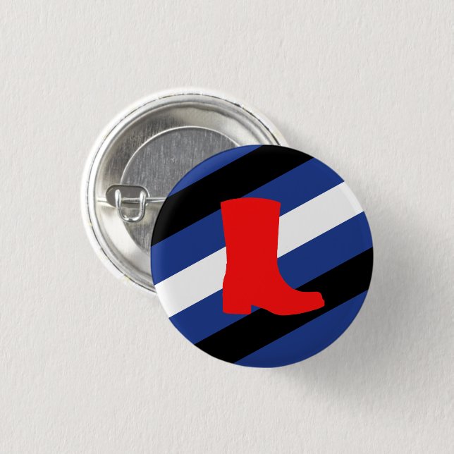 Boot Pride Flag 3 Cm Round Badge (Front & Back)