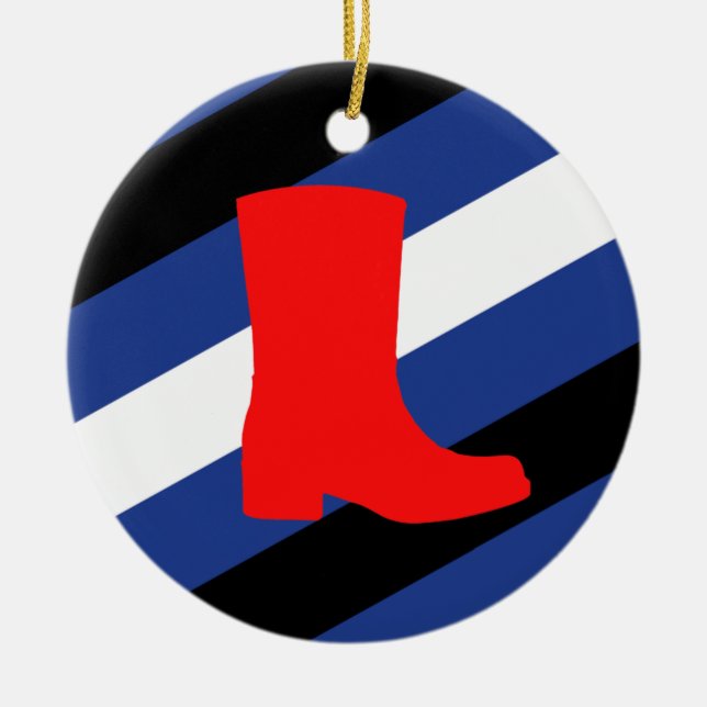 Boot Pride Flag Ceramic Ornament (Front)