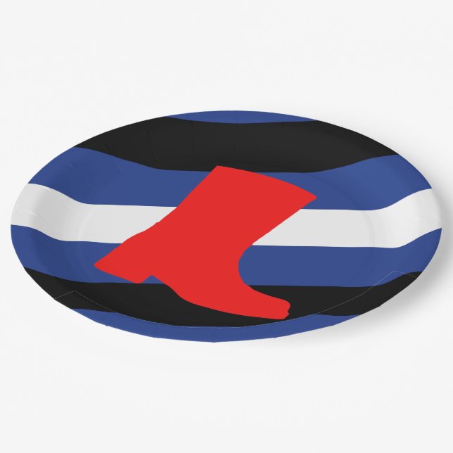 Boot Pride Flag Paper Plate (Angled)