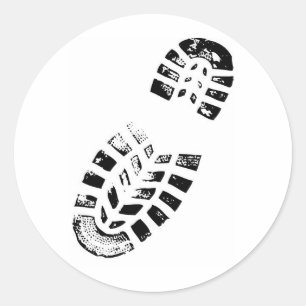 boot print classic round sticker
