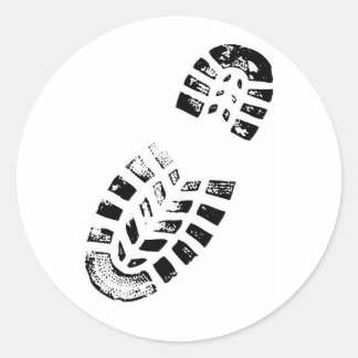 boot print classic round sticker