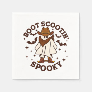 Boot Scoot Spooky Cowboy Ghost Groovy Retro Hallow Napkin