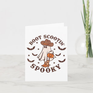 Boot Scoot Spooky Groovy Halloween Western Cowhide Card