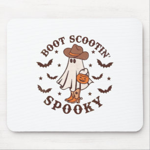 Boot Scoot Spooky Groovy Halloween Western Cowhide Mouse Pad