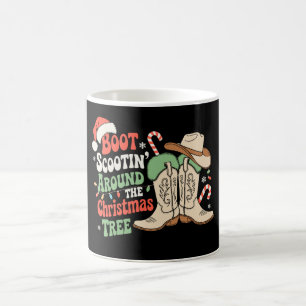 Boot Scootin Around The Christmas Tree Western Coffee Mug