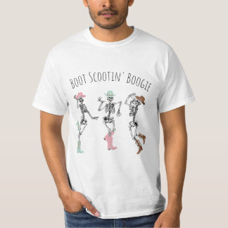 Boot Scootin Boogie Shirt, Halloween Skeleton Swea T-Shirt