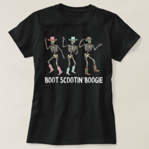 Boot Scootin Boogie Skeletons Dancing Western T-Shirt