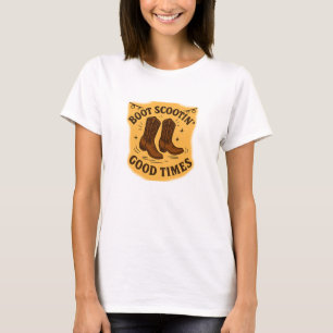 Boot Scootin' Cowboy Good Times Design T-Shirt