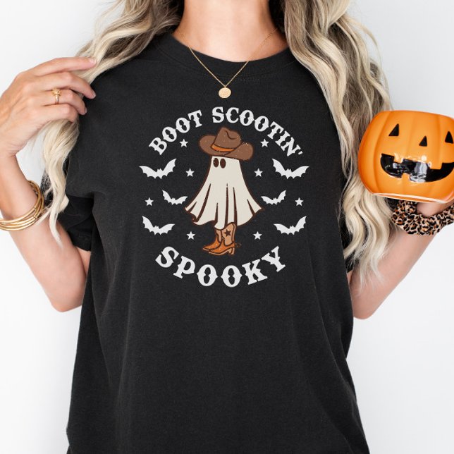 Boot Scootin Spooky Cute Halloween Ghost T-Shirt (Boot Scootin Spooky Shirt - Halloween Gift - Spooky Season - Halloween Shirt)