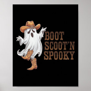 Boot Scootin Spooky Funny Country Music Halloween Poster