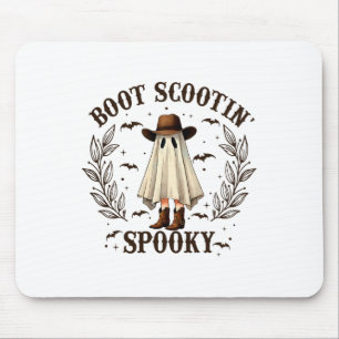 Boot Scootin Spooky Western Halloween Cute Ghost C Mouse Pad