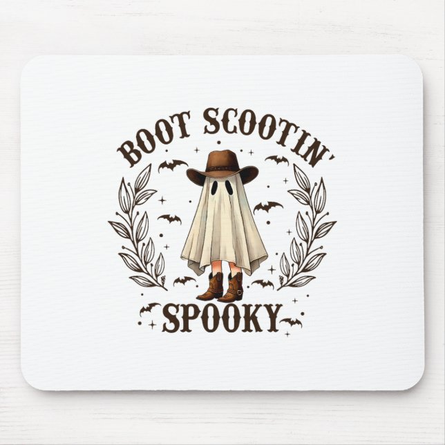 Boot Scootin Spooky Western Halloween Cute Ghost C Mouse Pad (Front)