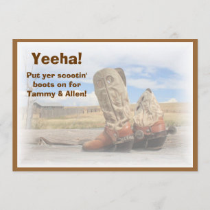 Boot Scootin' Western Dance Wedding Invitation