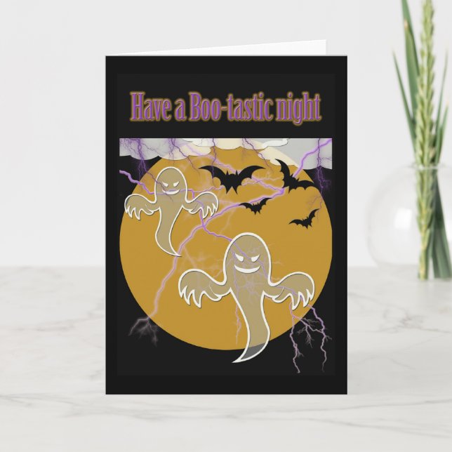 bootastic halloween night card (Front)