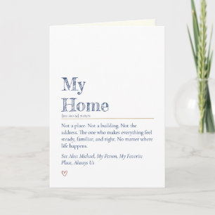 Bootcamp Letter From Home, My Home Definition Card