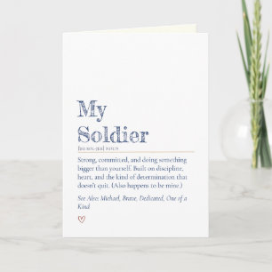 Bootcamp Letter From Home, My Soldier Definition Card