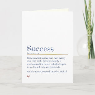 Bootcamp Letter From Home, Success Definition Card