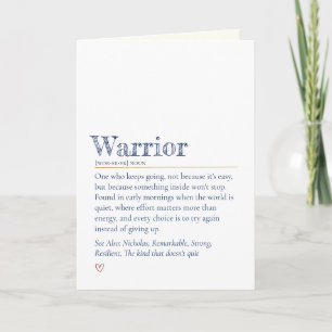 Bootcamp Letter From Home, Warrior Definition Card