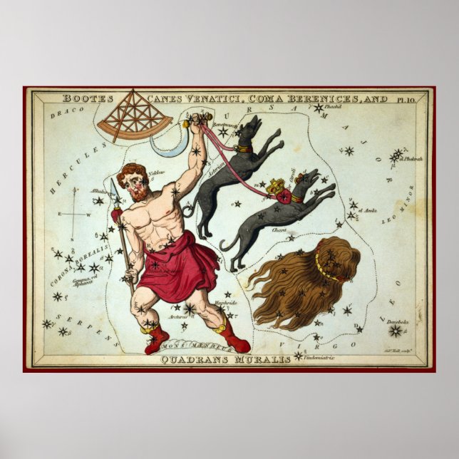Bootes Canes Venatici, Coma Berenices, etc Poster (Front)
