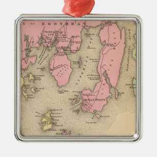 Boothbay, adjacent islands metal ornament