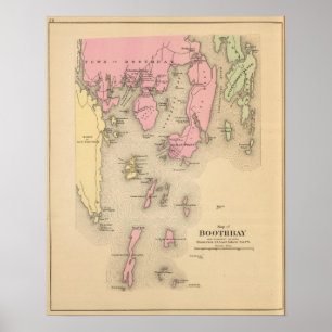 Boothbay, adjacent islands poster