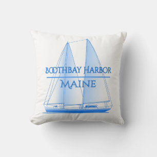Boothbay Harbor Coastal Nautical Sailing Sailor Cushion