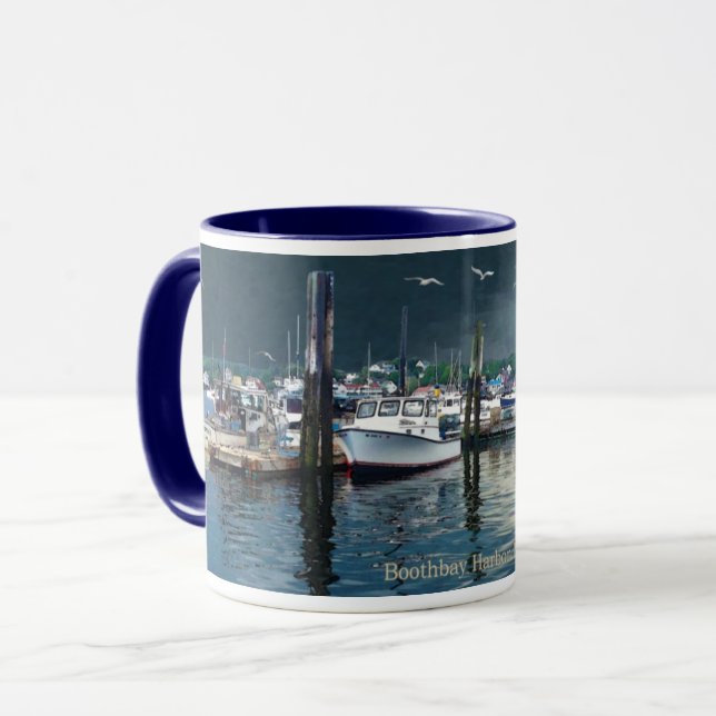 Boothbay Harbour Maine Coffee Mug (Front Left)