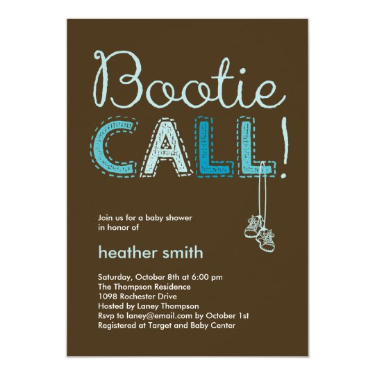 Bootie Call Baby Shower Invitation - Blue