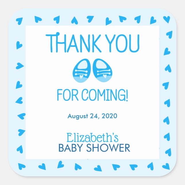 Booties Blue Boy Baby Shower Sticker (Front)
