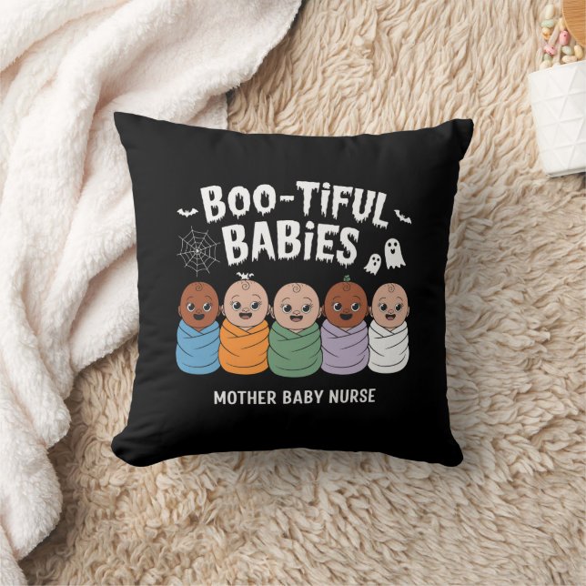 Bootiful Babies Mother Baby Nurse Halloween  Cushion (Blanket)