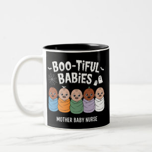 Bootiful Babies Mother Baby Nurse Halloween  Two-Tone Coffee Mug