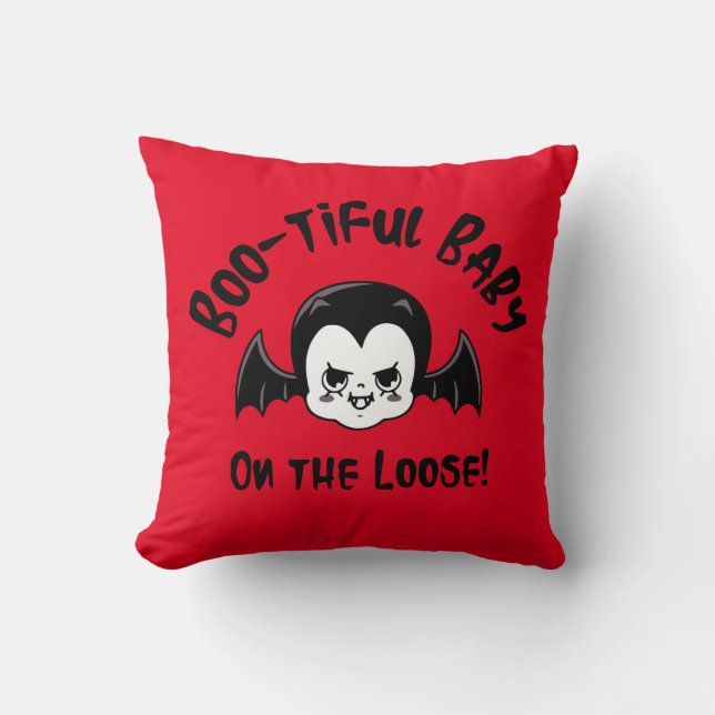 Bootiful Baby On The Loose Halloween Cushion (Front)