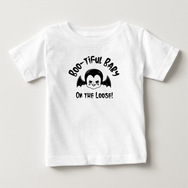 Bootiful Baby On The Loose Kid Halloween funny T-Shirt (Front)