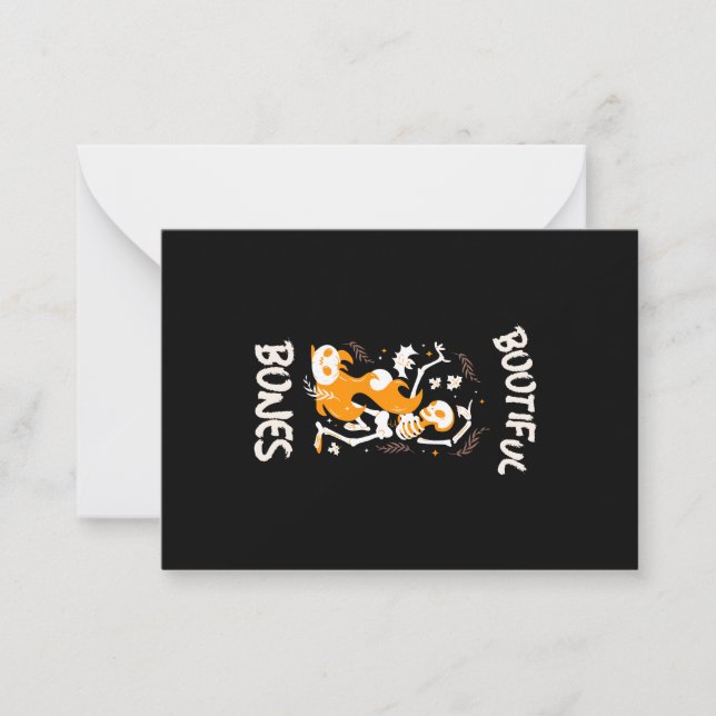 Bootiful Bones Halloween Card (Front)