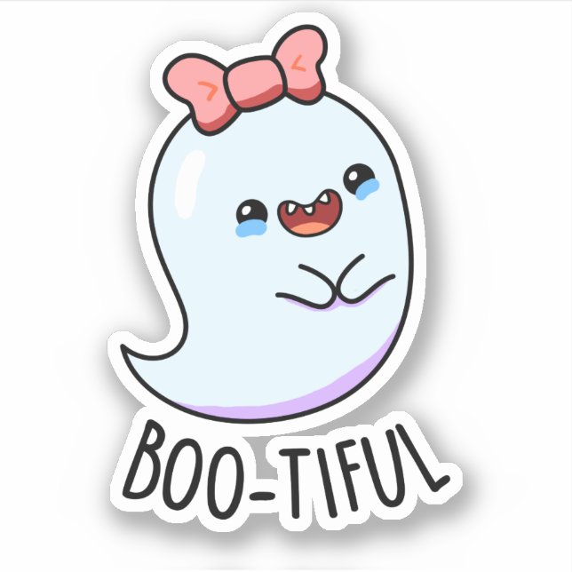 Bootiful Funny Girly Halloween Ghost Pun  (Front)