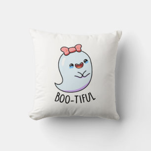 Bootiful Funny Girly Halloween Ghost Pun Cushion