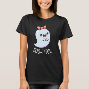 Bootiful Funny Girly Halloween Ghost Pun  T-Shirt