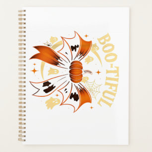  Bootiful Funny Halloween Coquette Bow Pumpkin  Planner