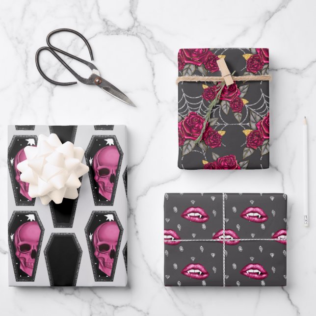 Bootiful Gothic Wrapping Paper Sheet (Front)